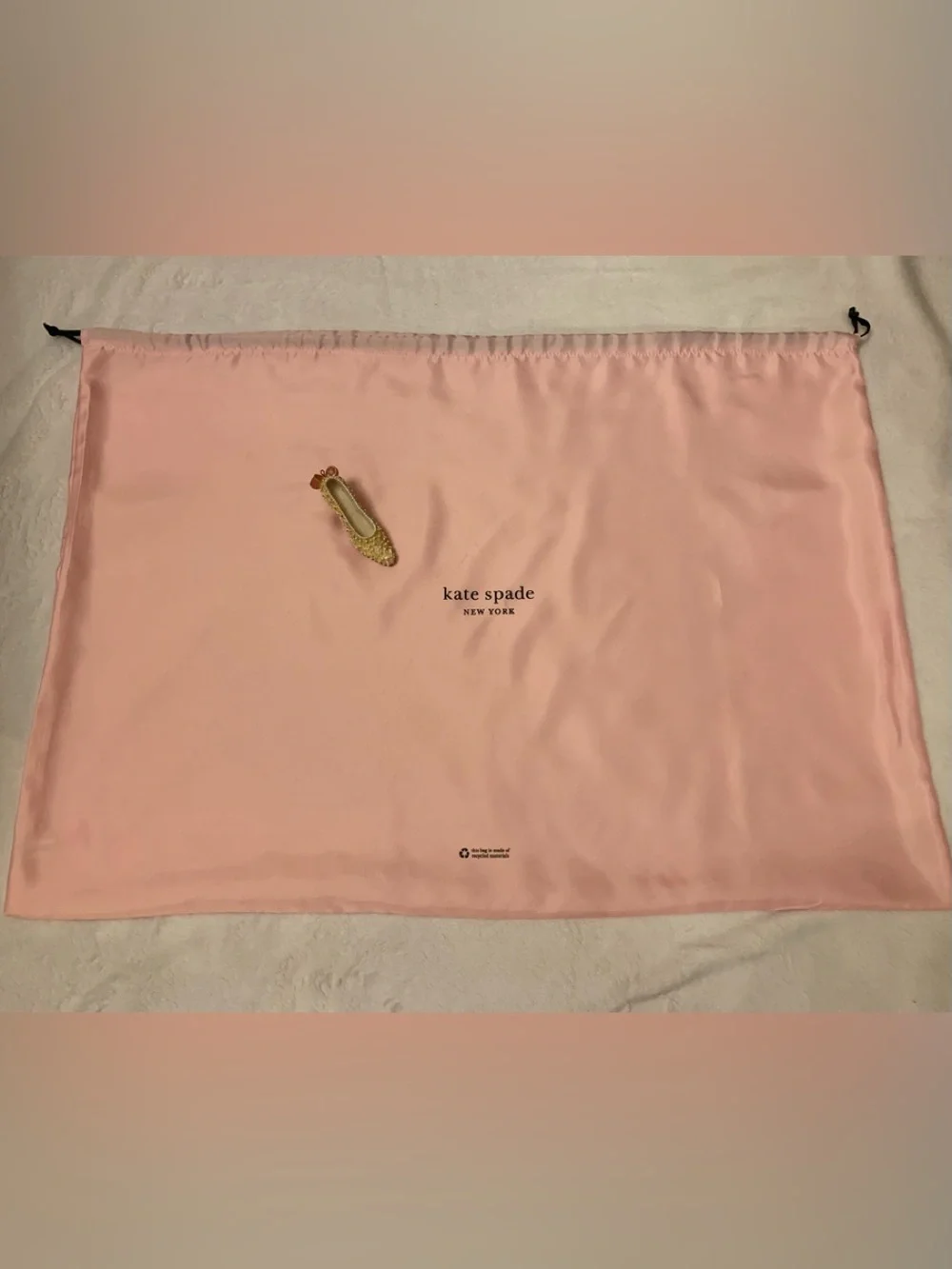KATE SPADE oversized Pink silky feel drawstring dust bag GUC++